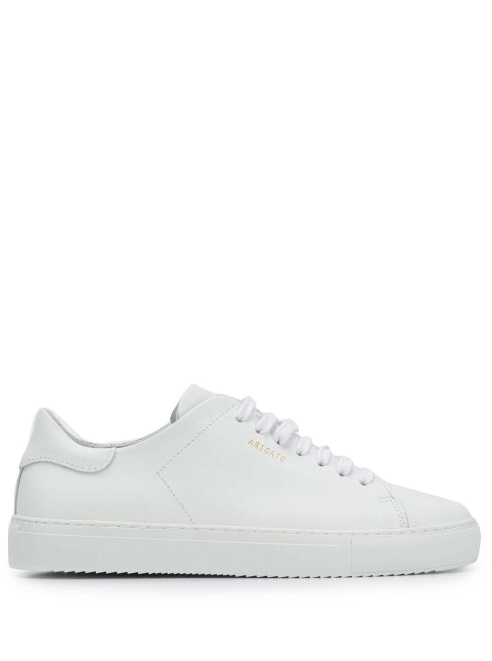 AXEL ARIGATO CLEAN 90 WHITE SNEAKERS WITH PRINTED LOGO IN LEATHER WOMAN AXEL ARIGATO