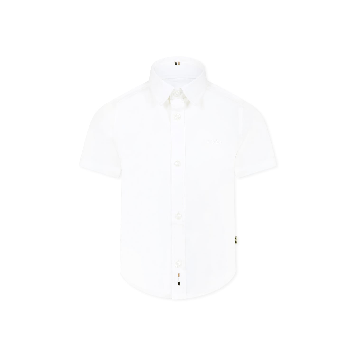 Hugo Boss White Shirt For Boy With Logo In White