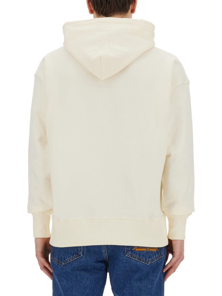 Shop Msgm Sweatshirt With Brushed Logo In White
