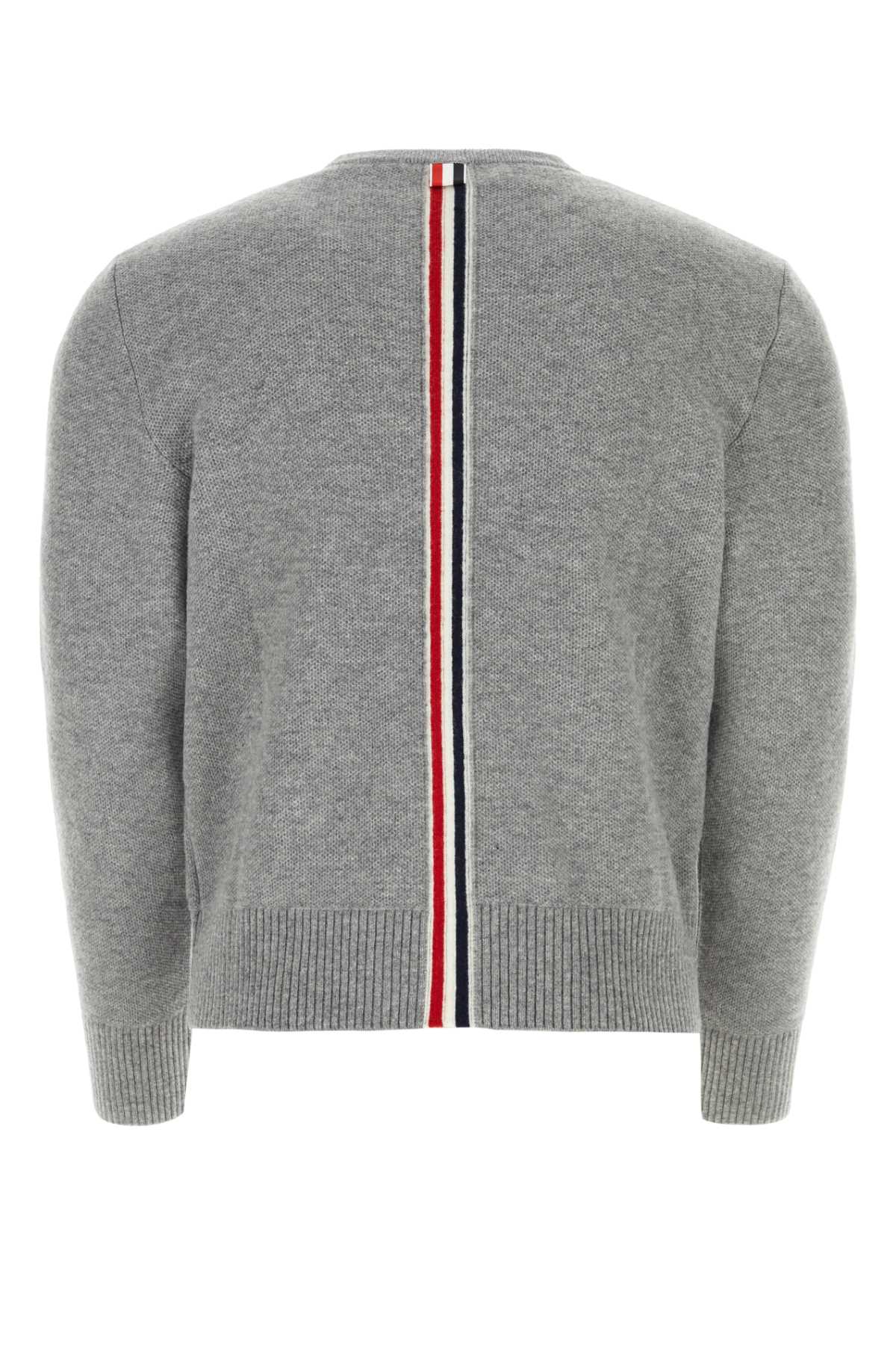 Shop Thom Browne Grey Wool Sweater In Ltgrey