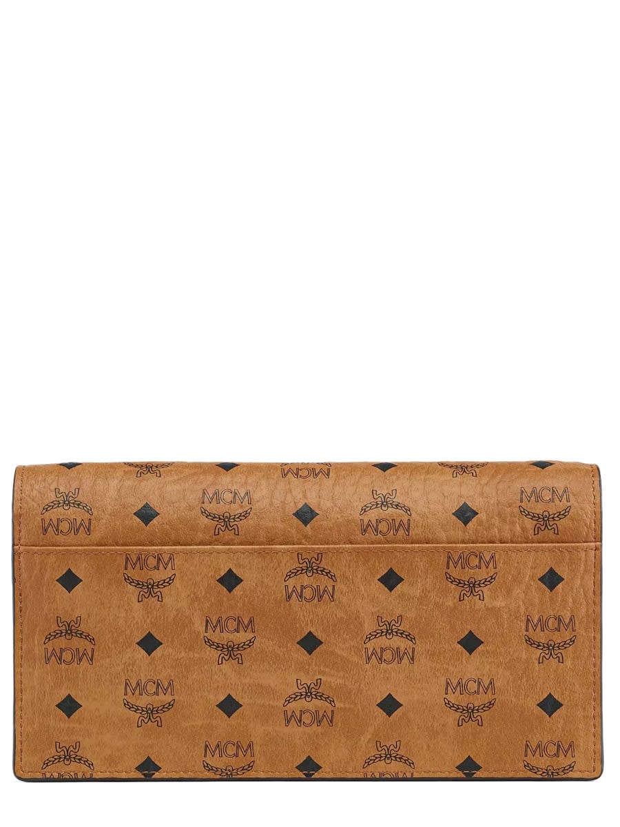 Mcm Aren Wallet With Shoulder Strap In Brown