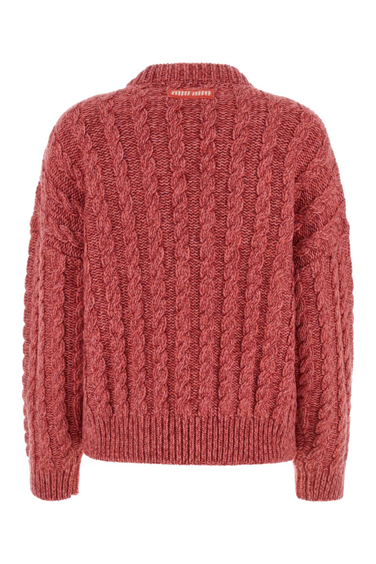 Shop Miu Miu Dark Pink Cashmere Blend Sweater In Rosa