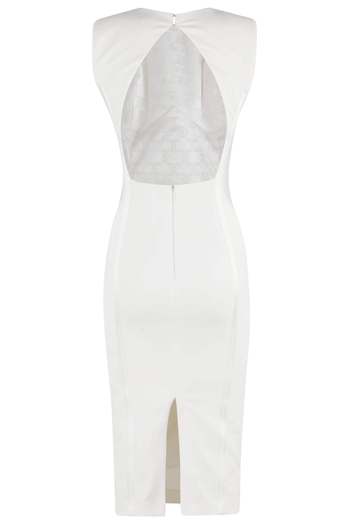 Elisabetta Franchi Open-back Midi Dress In Avorio