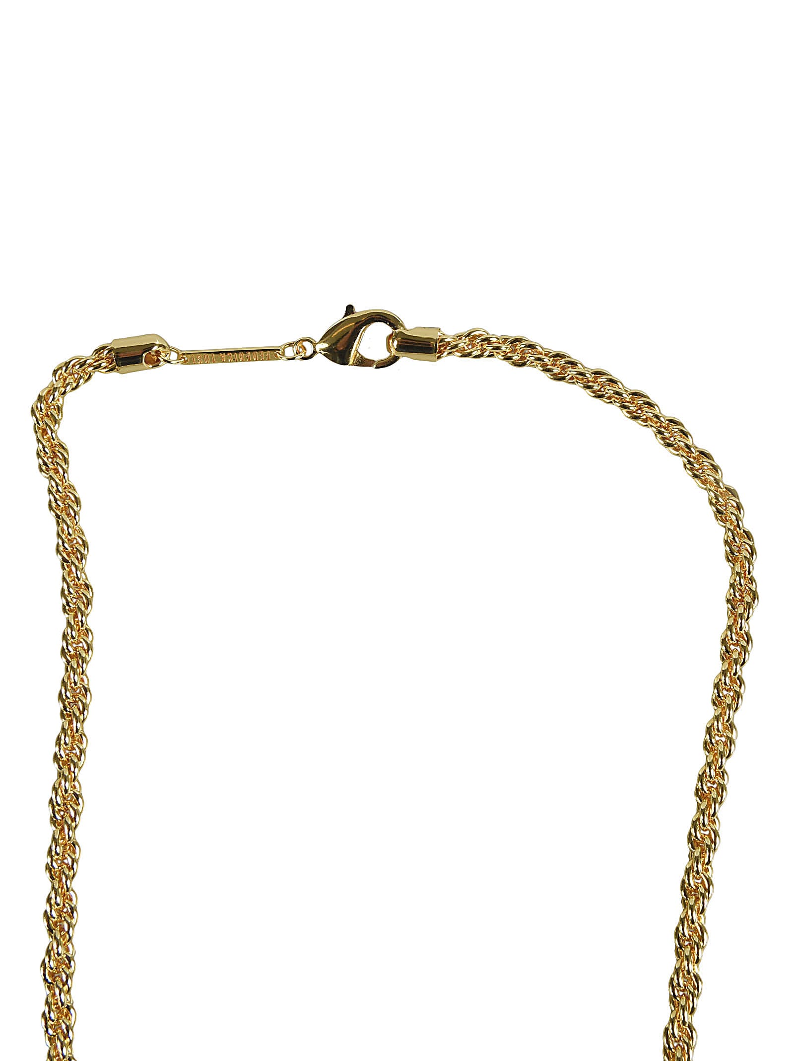 Shop Federica Tosi Grace Gold-plated Texturized Necklace With Clasp Fastening In 18k Gold Plated Bronze Woman In Golden