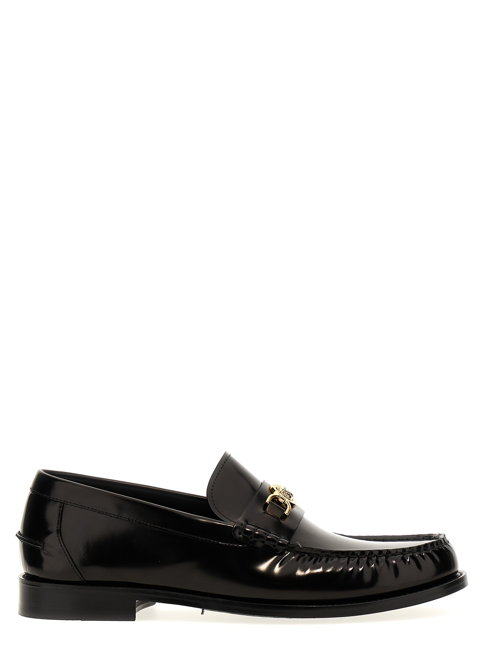 Shop Versace Medusa 95 Loafers In Black