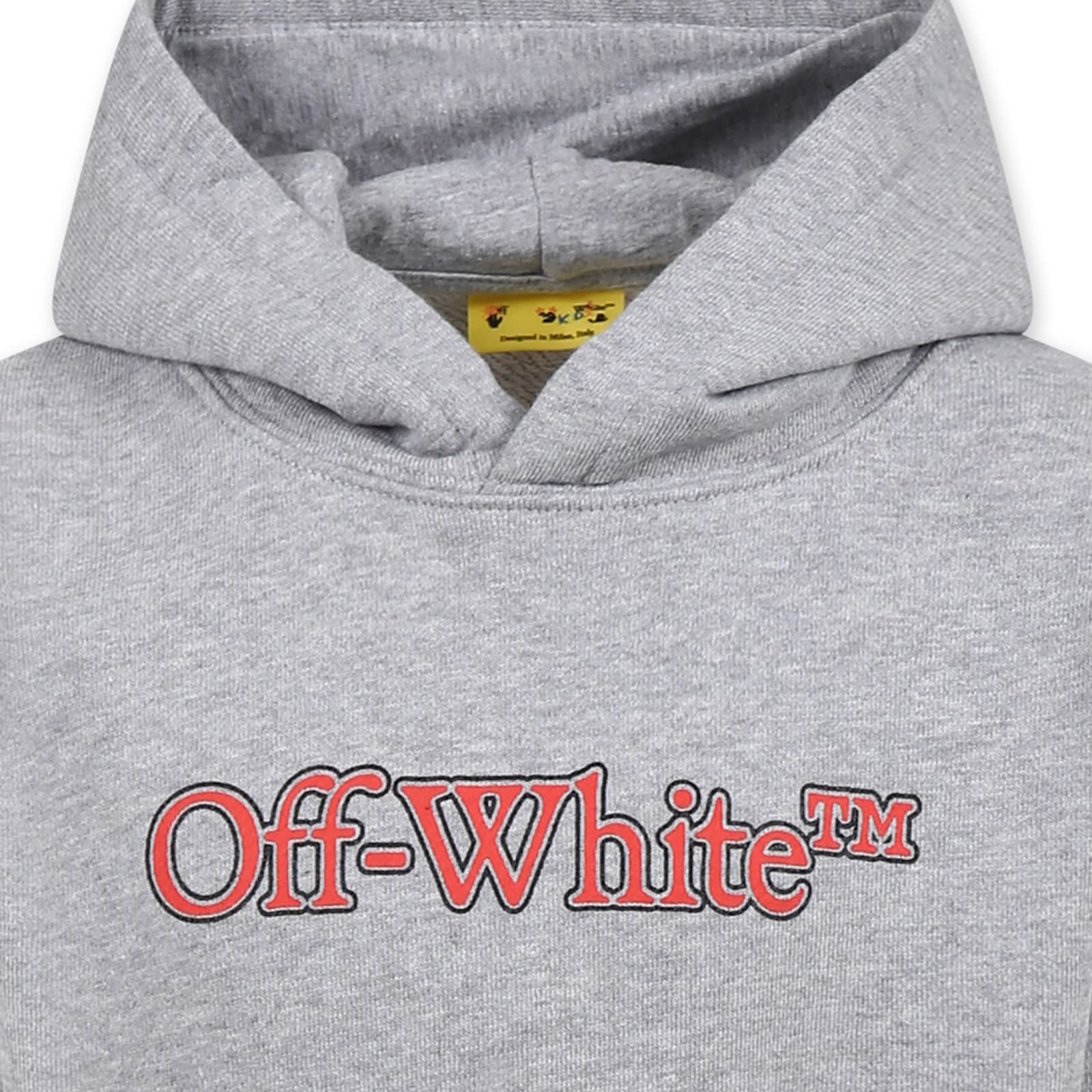 Off-white Grey Sweatshirt For Boy With Logo In Grey