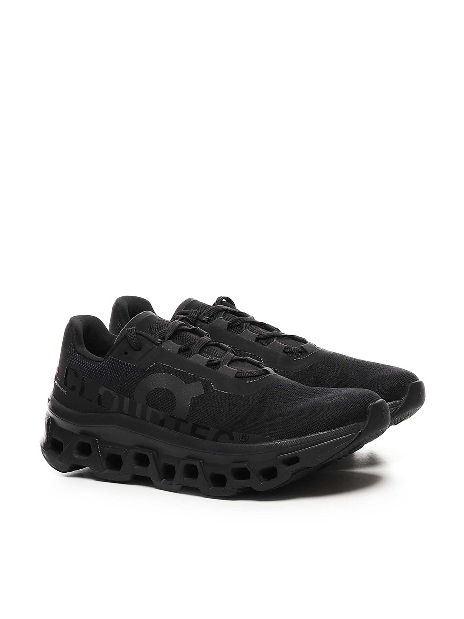 On Cloudmster Void Rubber-trimmed Mesh Running Sneakers In Black