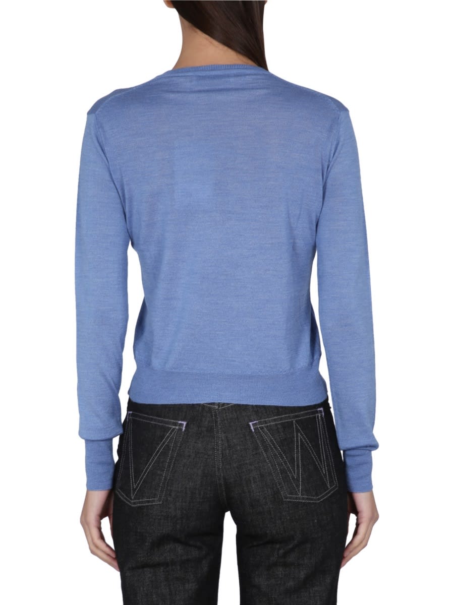 Vivienne Westwood Orb-embroidered Cotton-cashmere Jumper In Blue