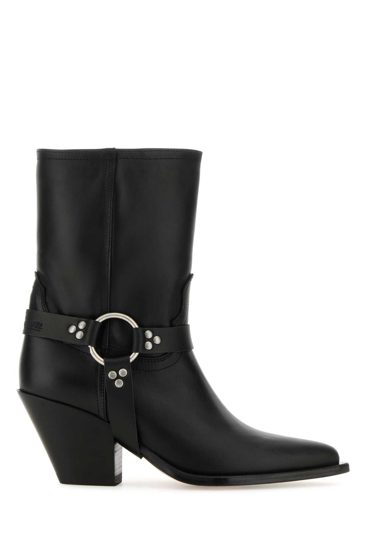 Black Nappa Leather Atoka Ankle Boots