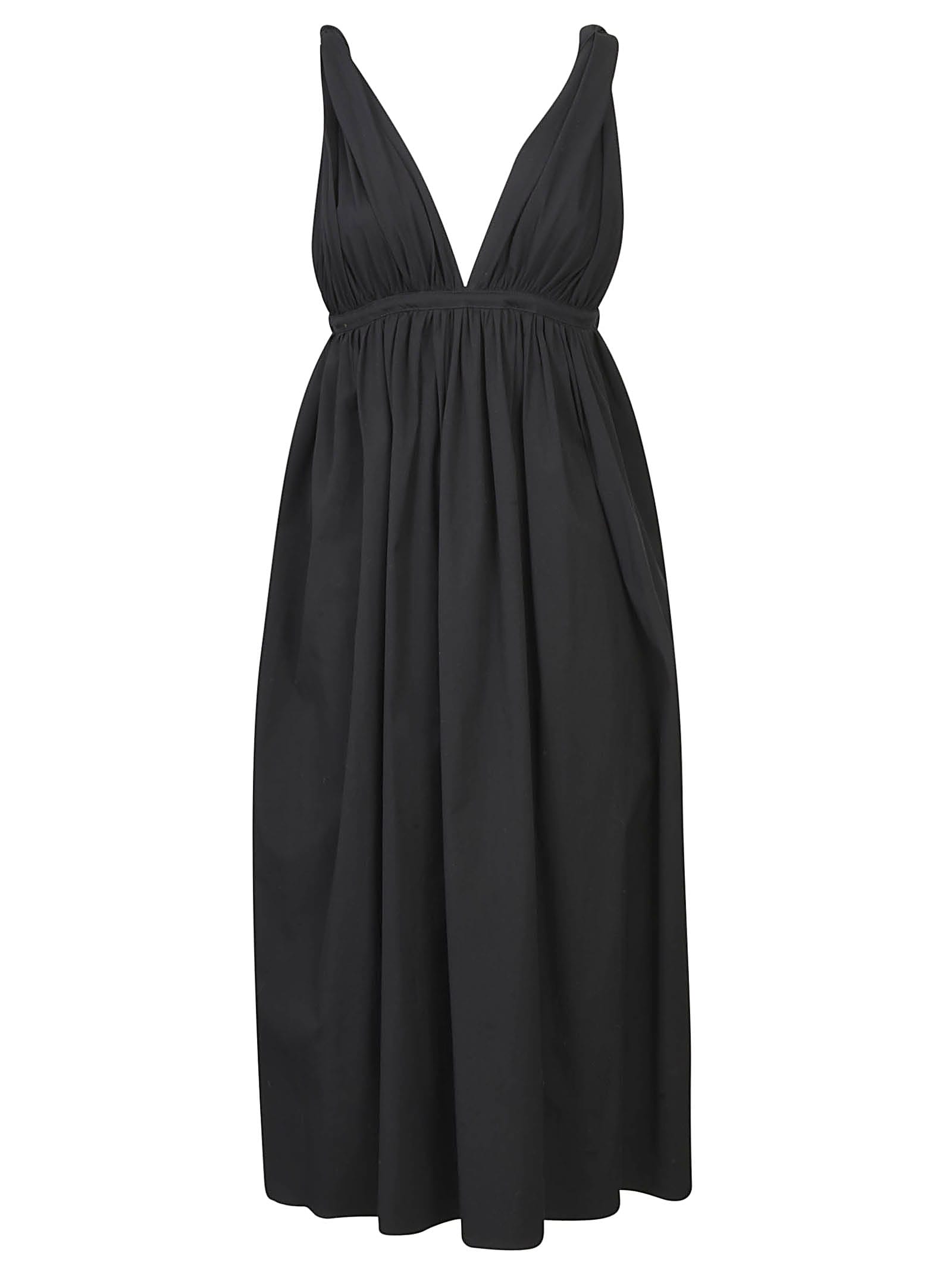 ROCHAS FLARED V-NECK DRESS,11237585