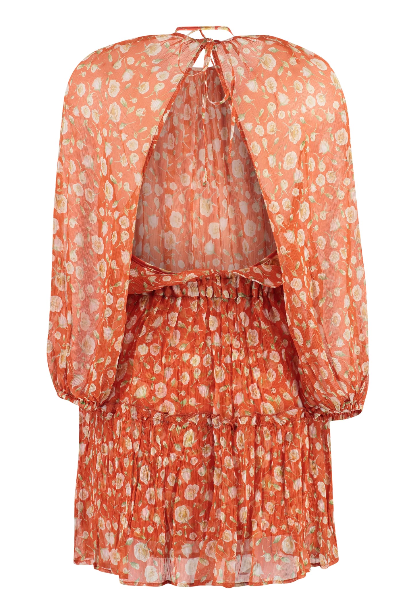 Shop Zamattio Riviera Silk Mini Dress In Orange
