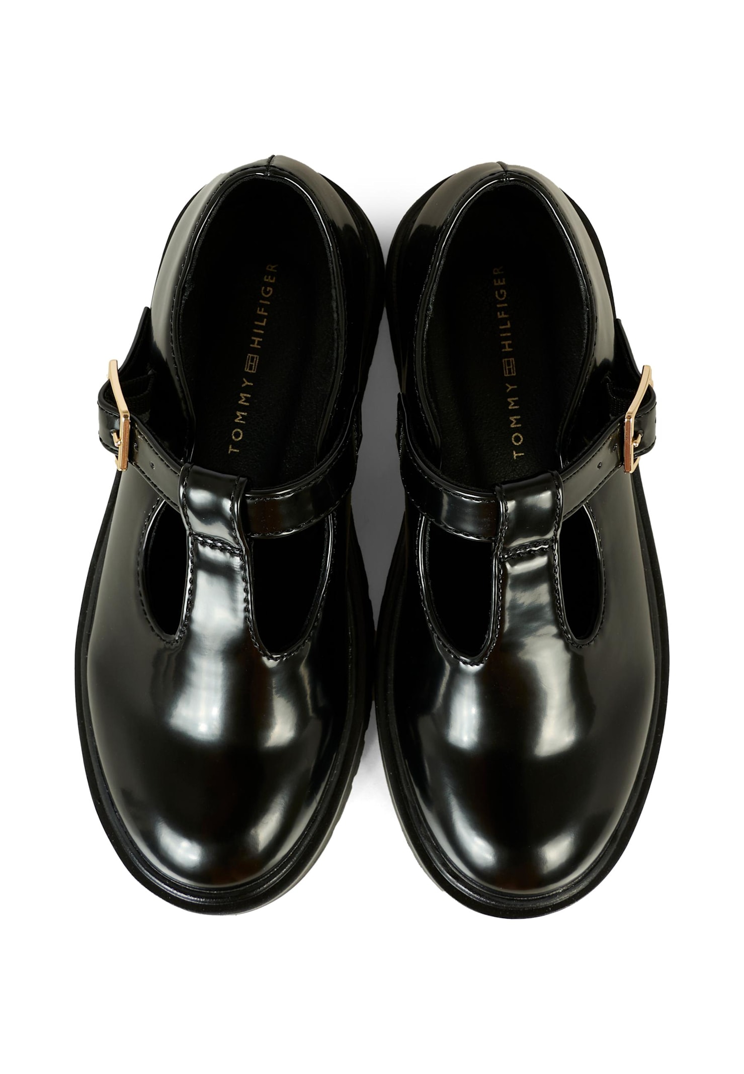 Tommy Hilfiger Black Ox-eye Ballet Shoes For Baby Girl With Logo In Black