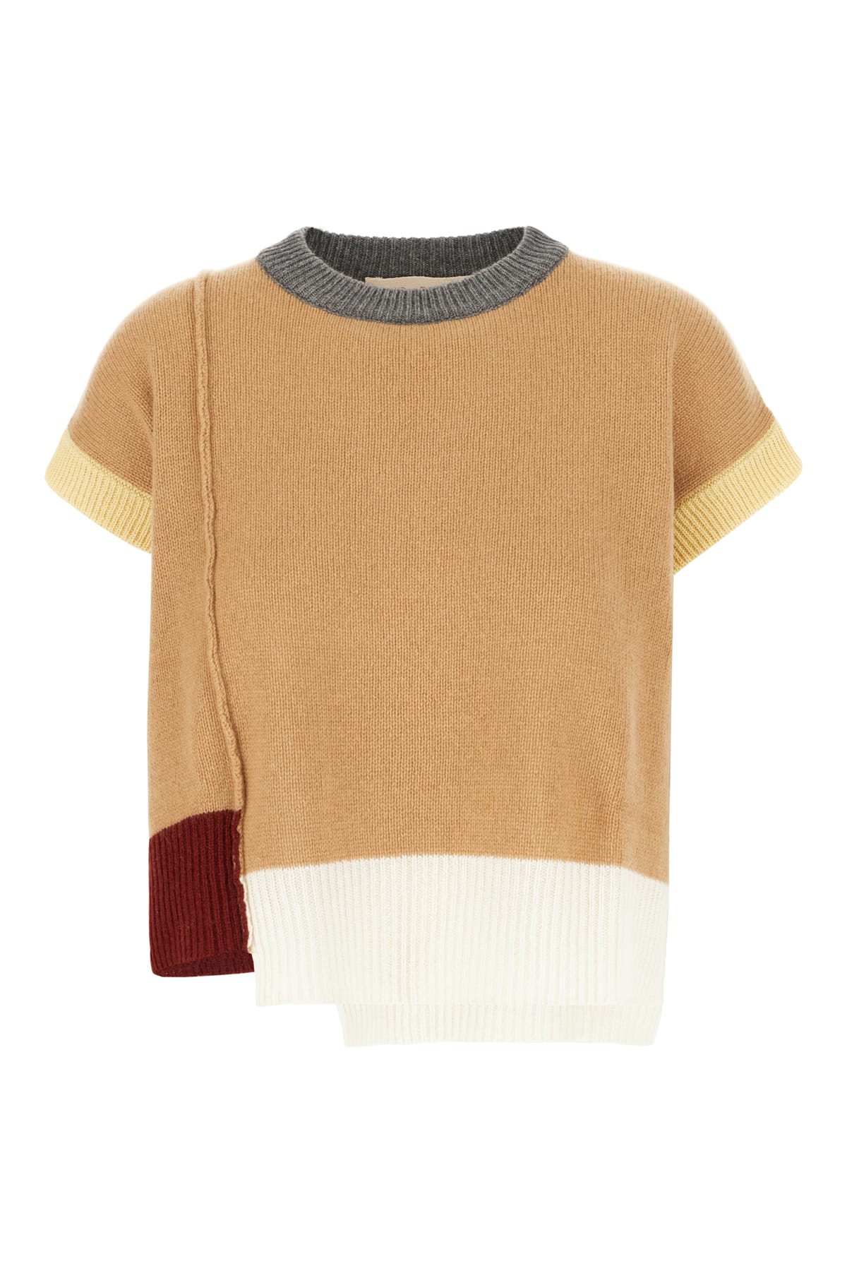 Marni Multicolor Cashmere Sweater In Earth Of Siena