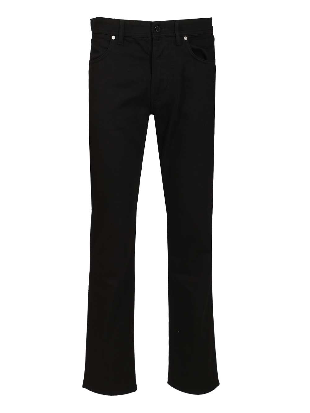 Stone Island Five-pocket Trousers With Belt Loops And Contrast Stitching In Black