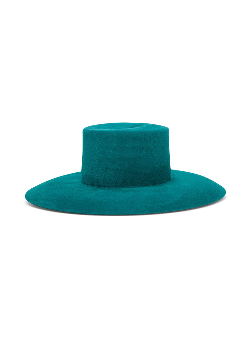 Alberta Ferretti Wide Brim Hat In Petroleum Colored Suede Leather
