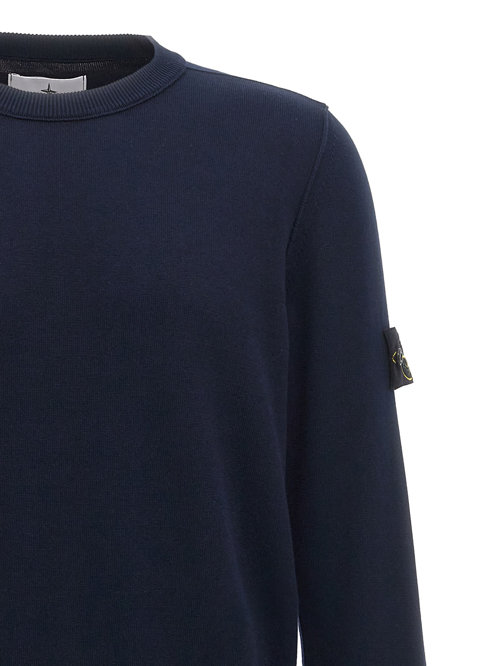 Stone Island Light Rws Pure Wool Sweater In Blue