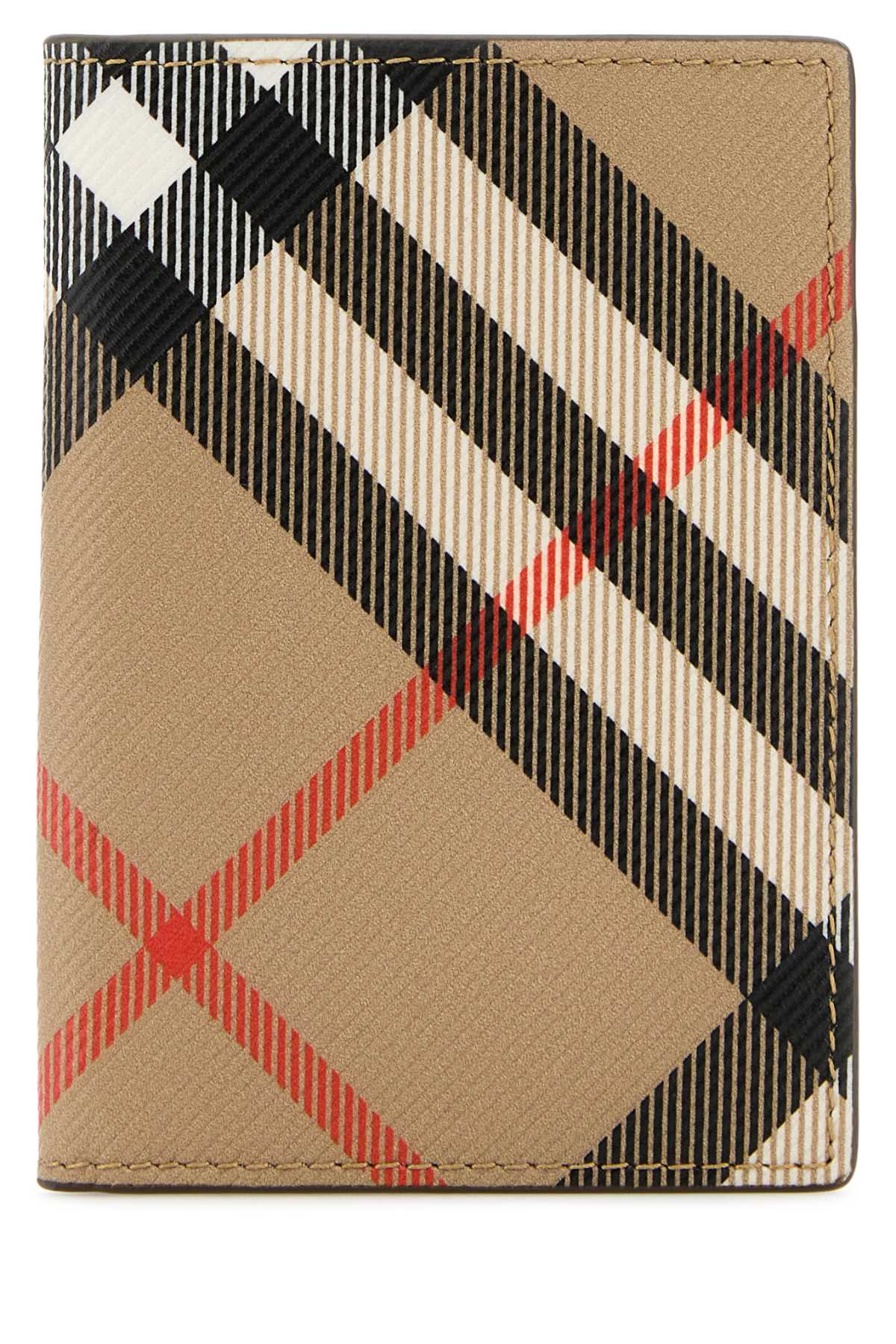 Shop Burberry Printed E-canvas Card Holder In Sand