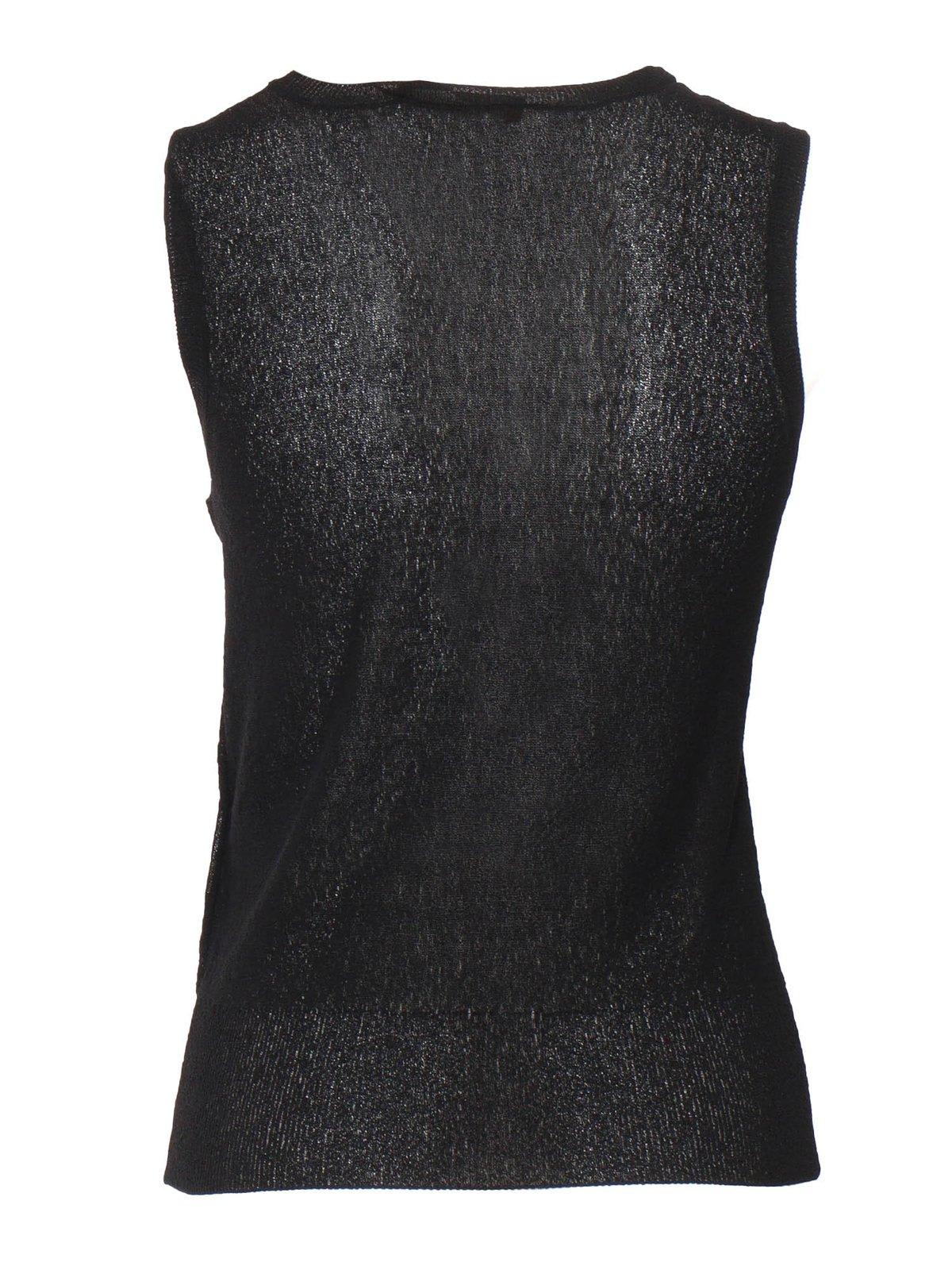 Max Mara Pedone Sleeveless Knitted Top In Black