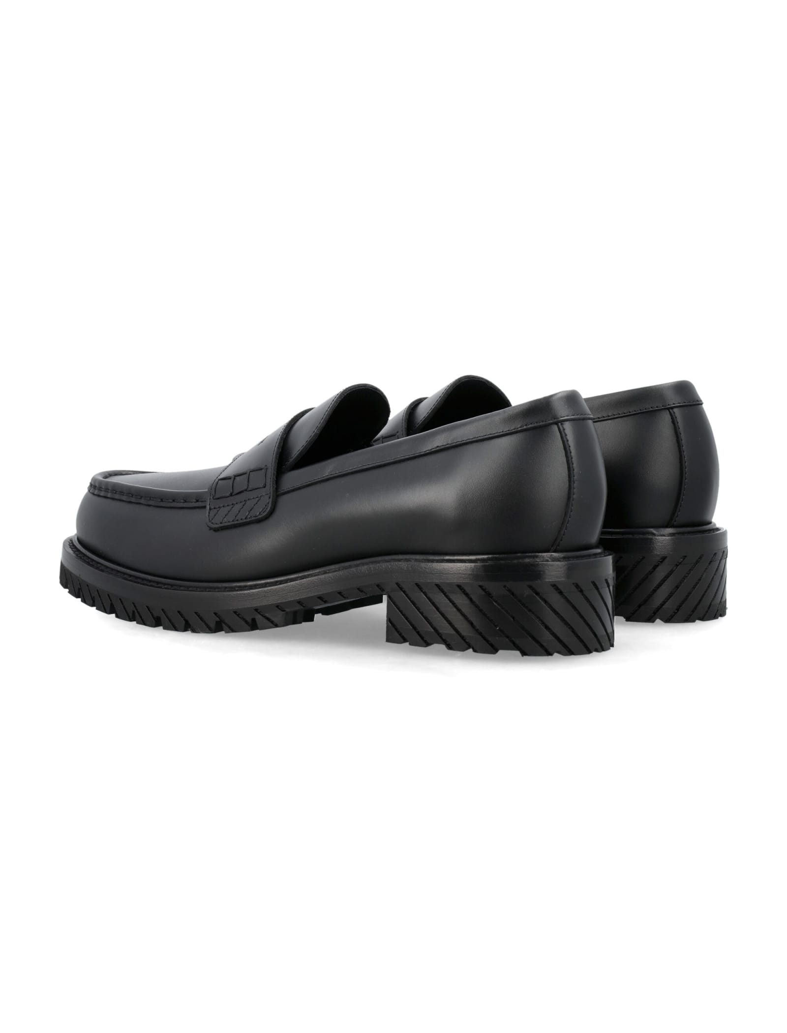 Shop Off-white Military Loafers In Nero