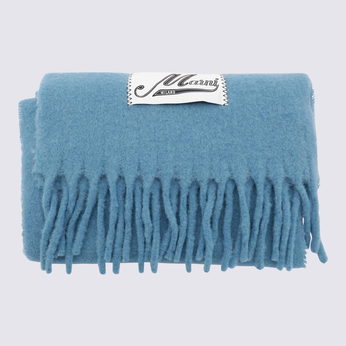 Shop Marni Blue Wool Scarves In Lake