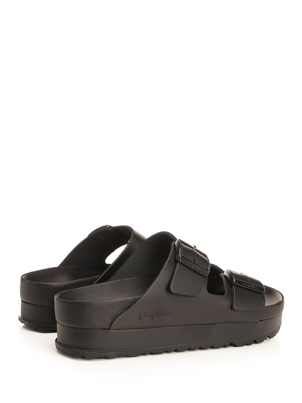 Birkenstock Arizona Platform Flex Exquisite Slide Sandals In Black