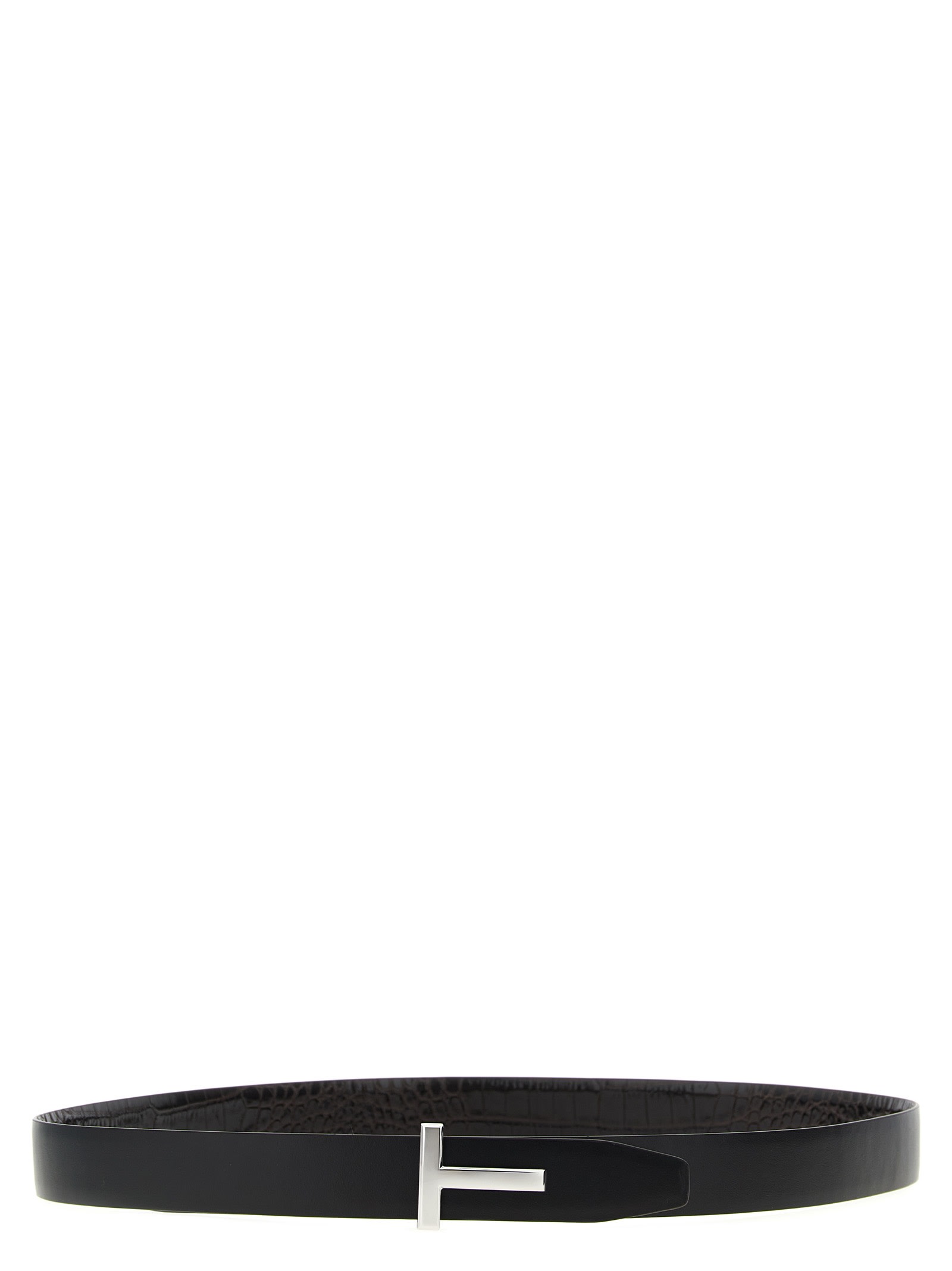 Tom Ford Reversible Crocodile Leather Belt Belts Brown In Black