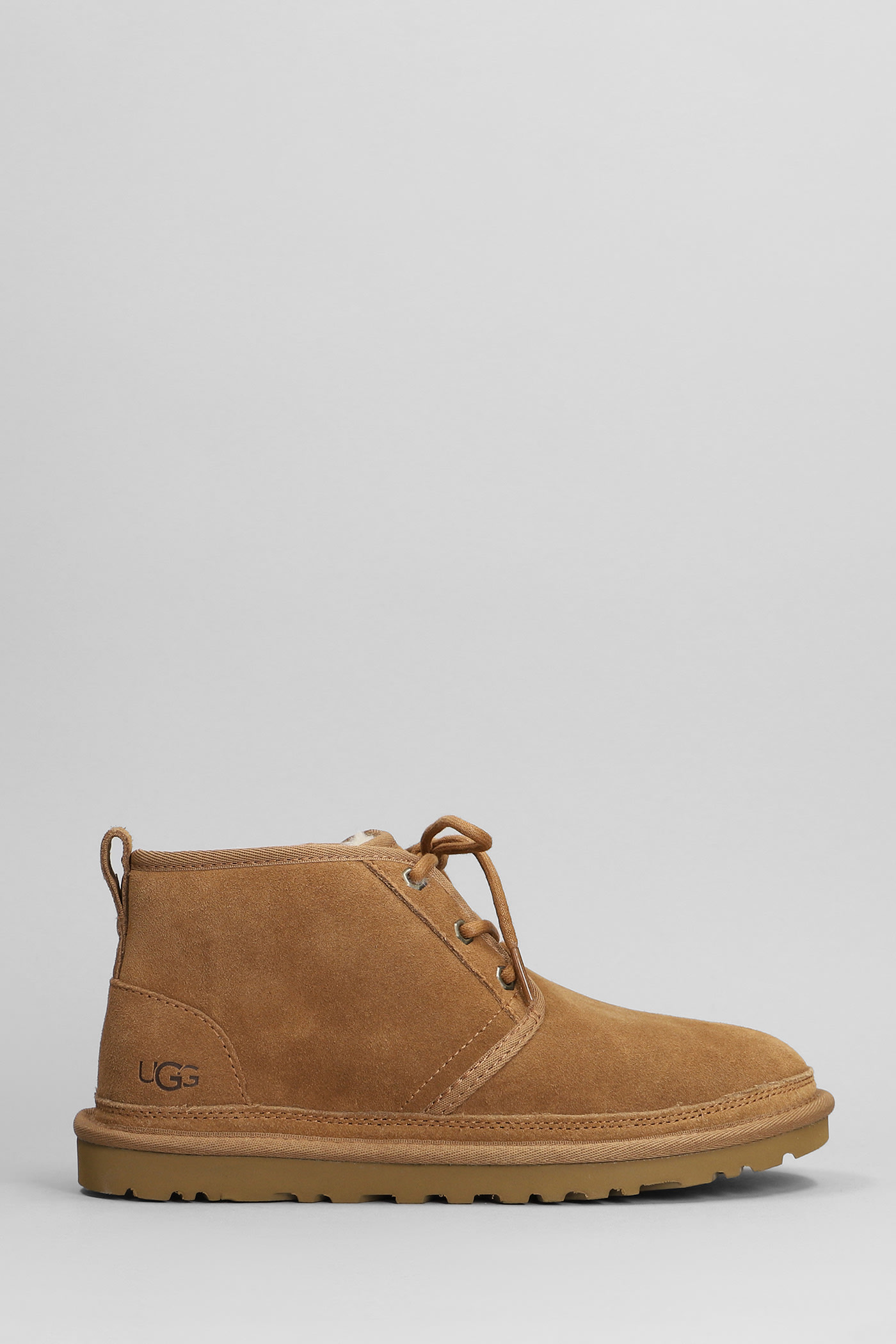 Ugg Neumel Lace Up Shoes In Leather Color Suede In Brown