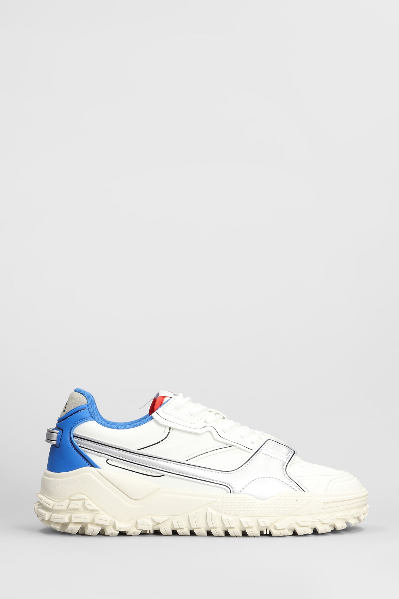 Lsr Dna 001 Sneakers In White Leather And Fabric