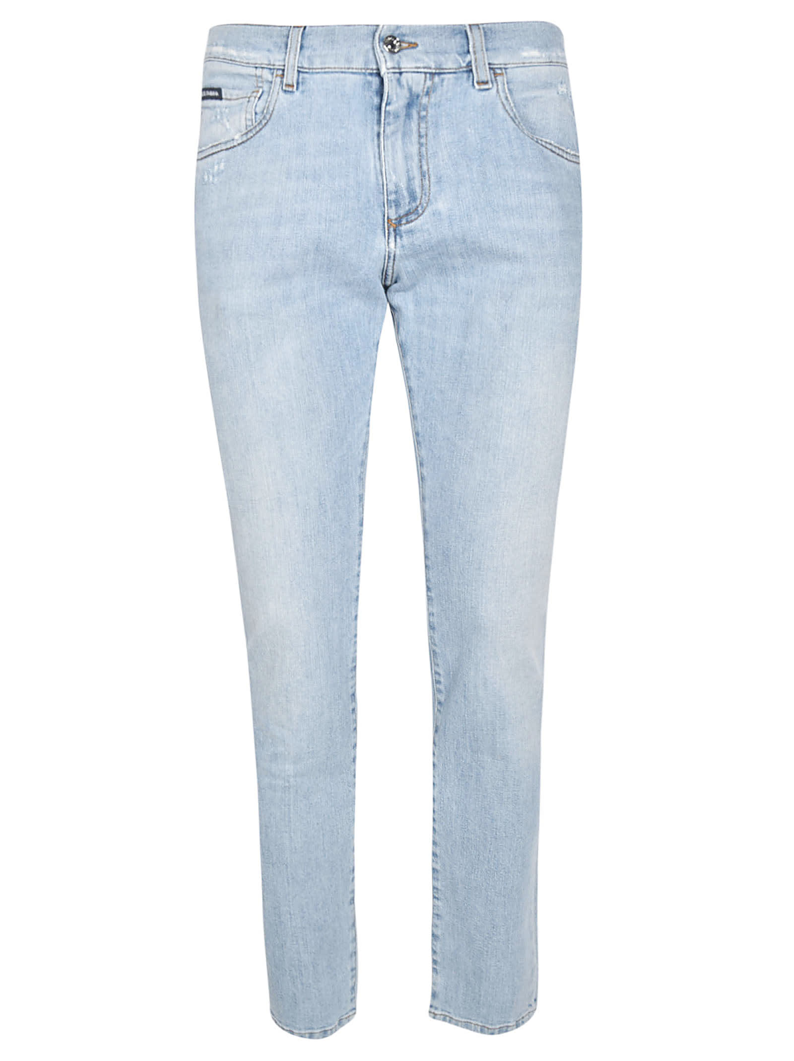 Dolce & Gabbana Skinny Fit Jeans In Very Light Blue