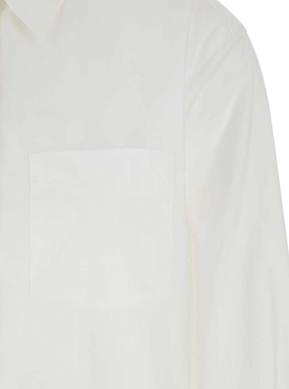 Pinko White Shirt With Classic Collar And Chest Pocket In Cotton Woman