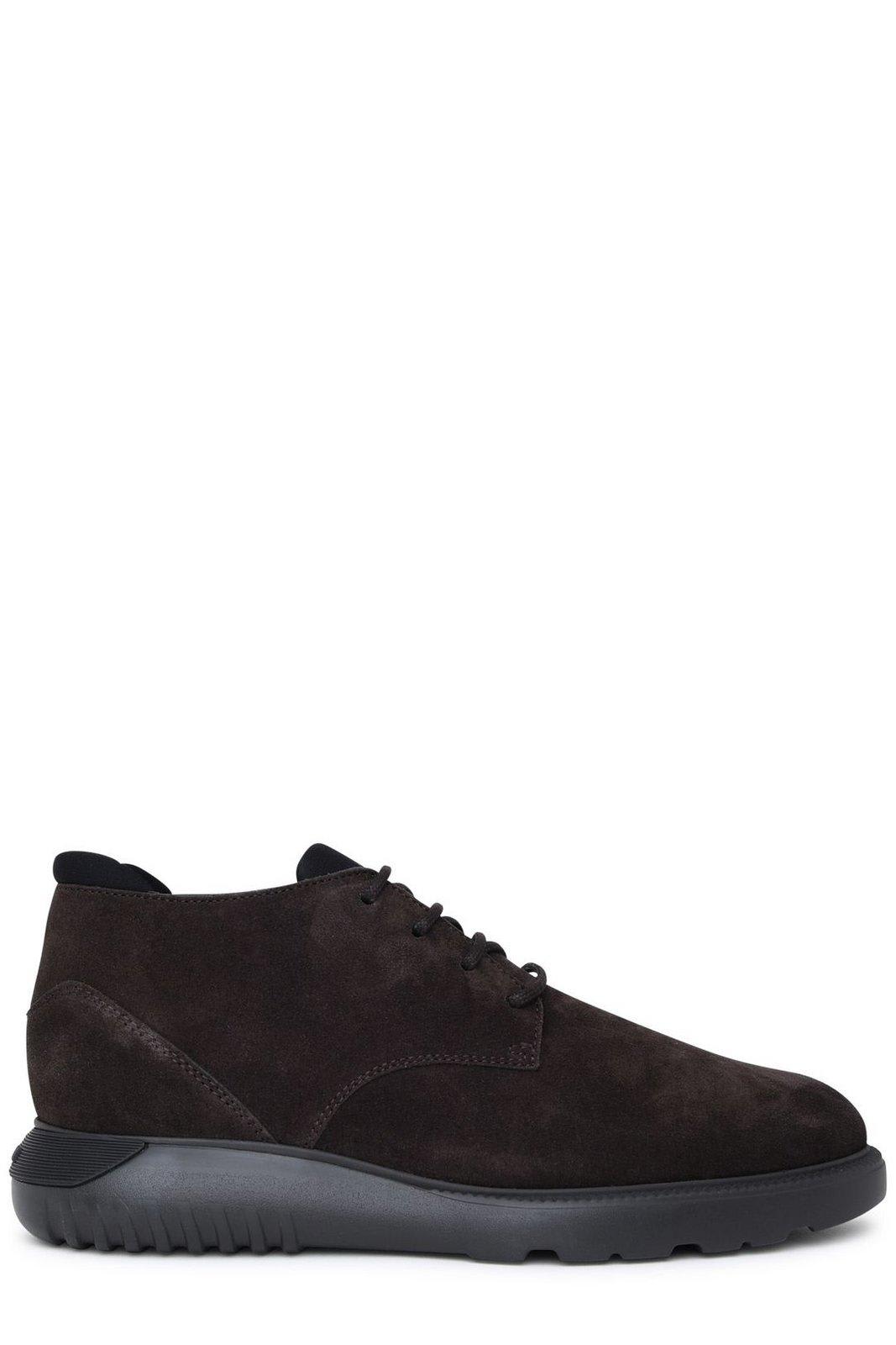 Hogan Lace-up Desert Boots In Black