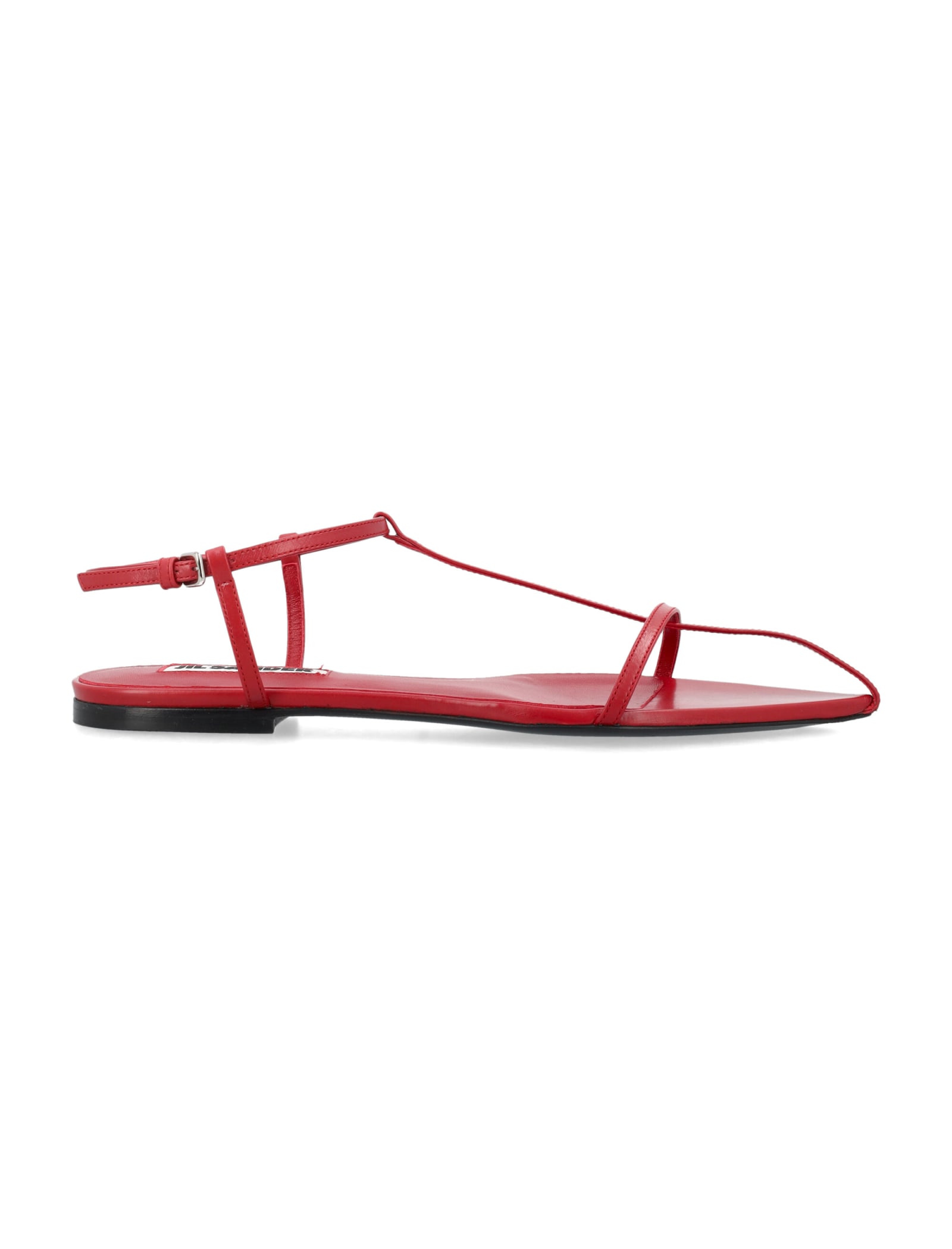 Jil Sander Pointed Flat-soled Sandals In Cranberry