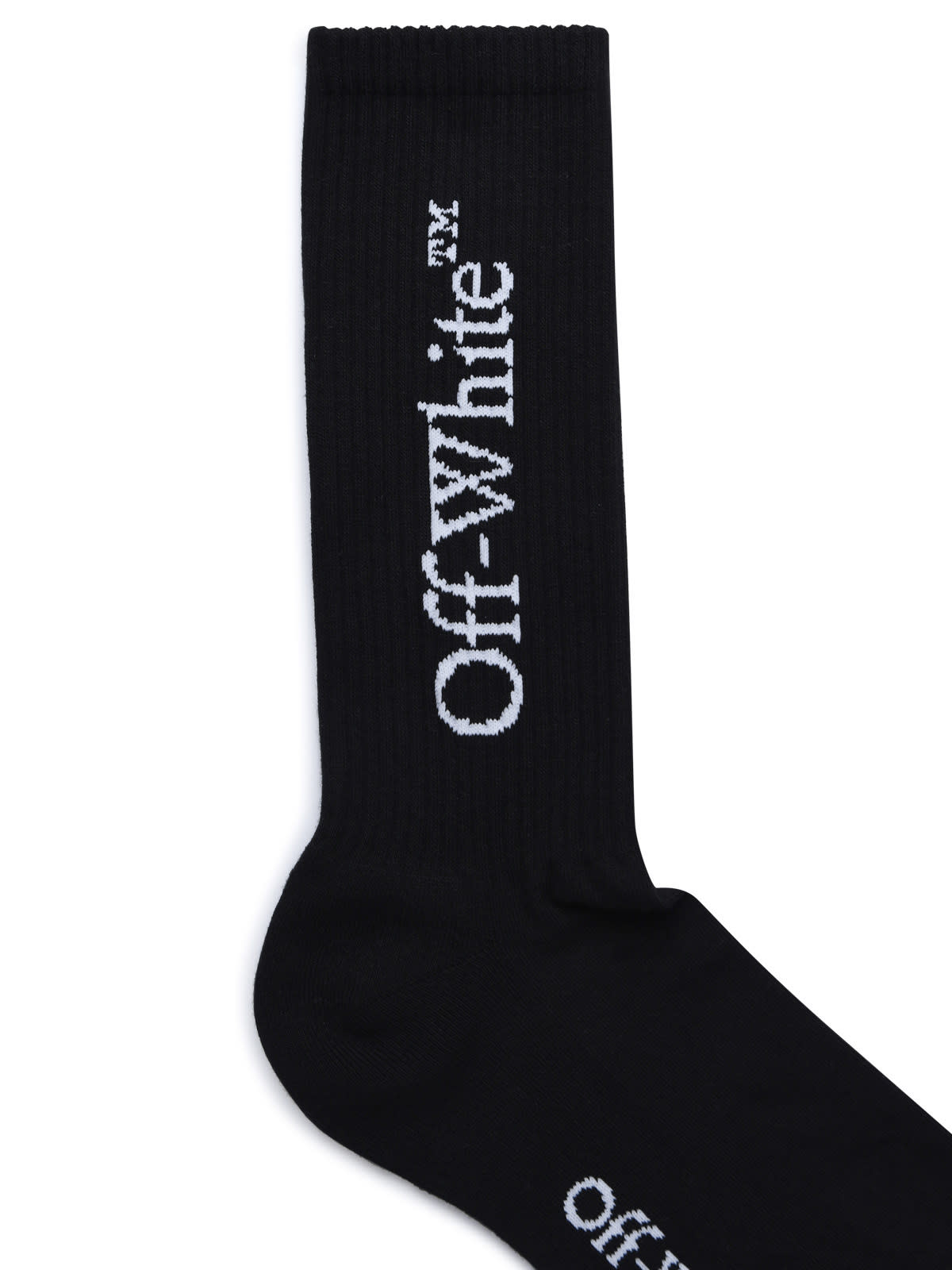 Shop Off-white Bookish Mid Black Cotton Blend Socks