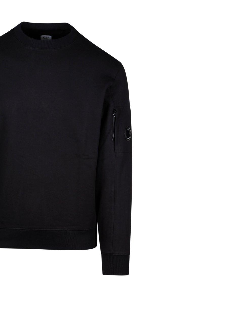 Shop C.p. Company Crewneck Long-sleeved Sweatshirt In Black