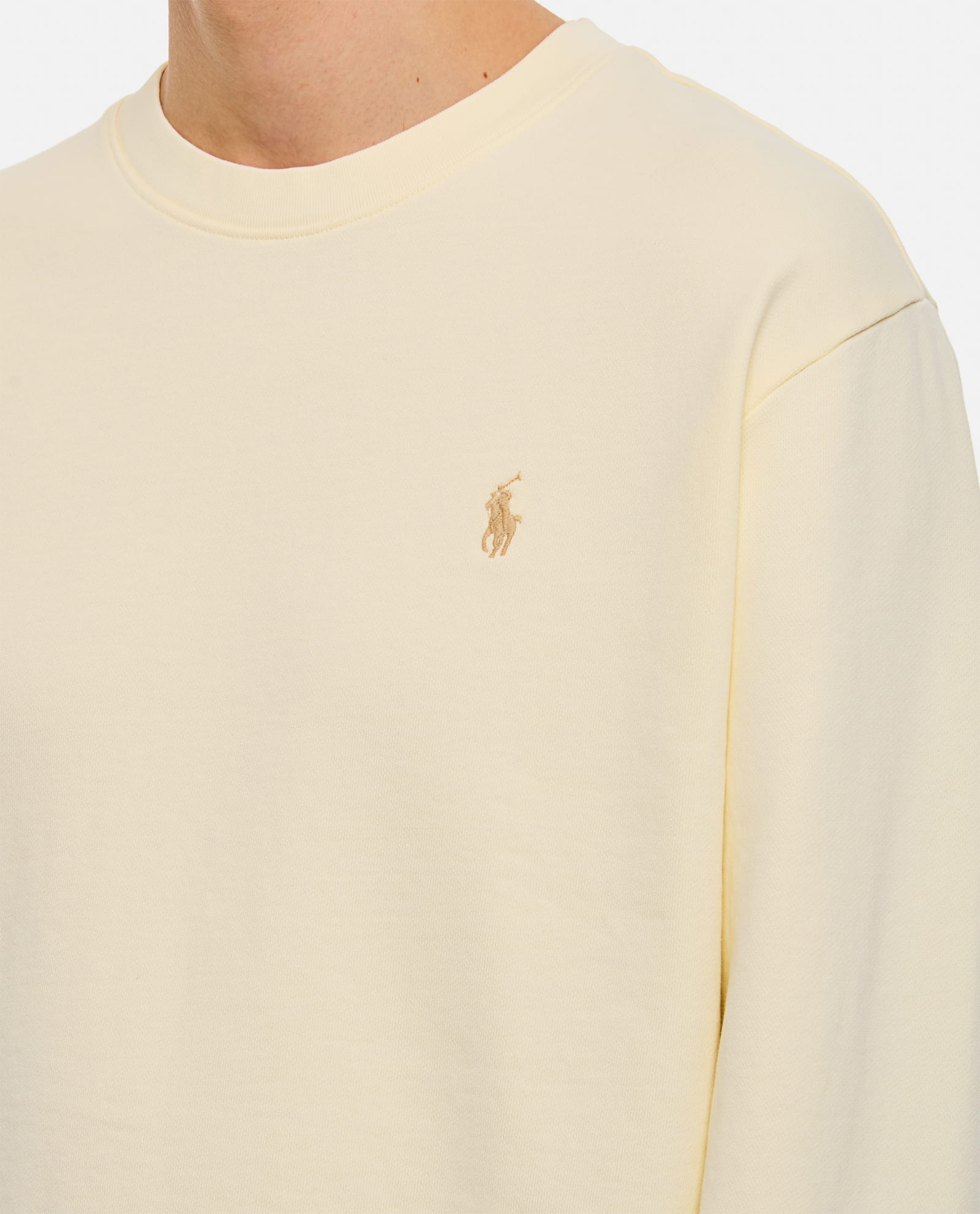 Shop Polo Ralph Lauren Cotton Sweatshirt In Beige