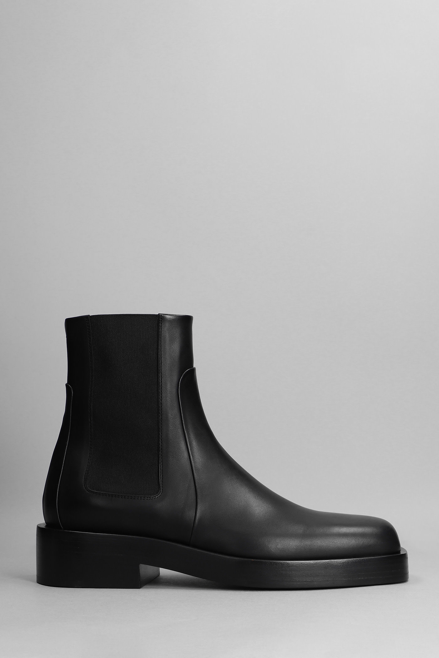 Jil Sander Ankle Boots In Black Leather