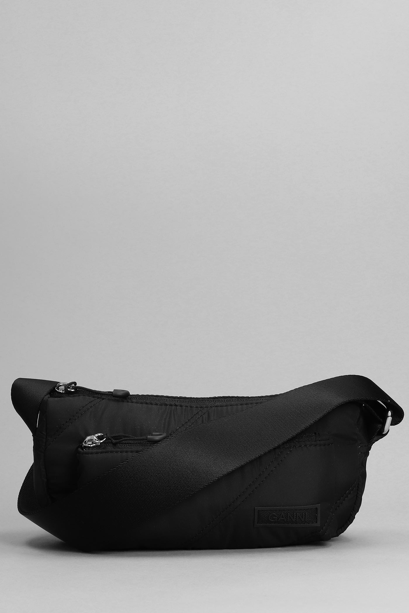 Ganni Shoulder Bag In Black Polyester
