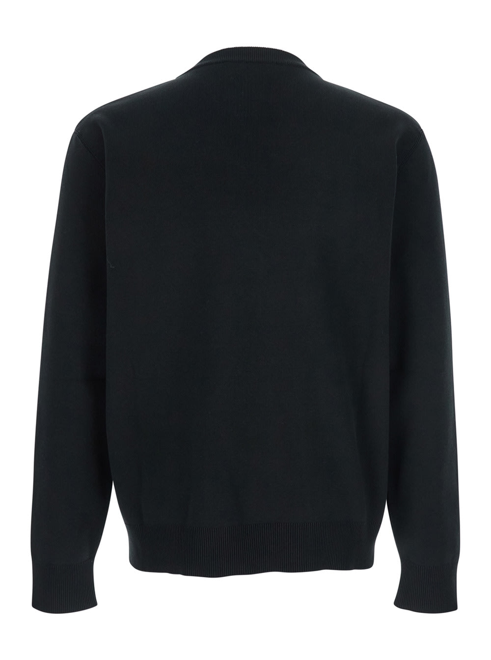 Gucci Black Sweater With Logo Lettering On The Front In Wool Man In Black