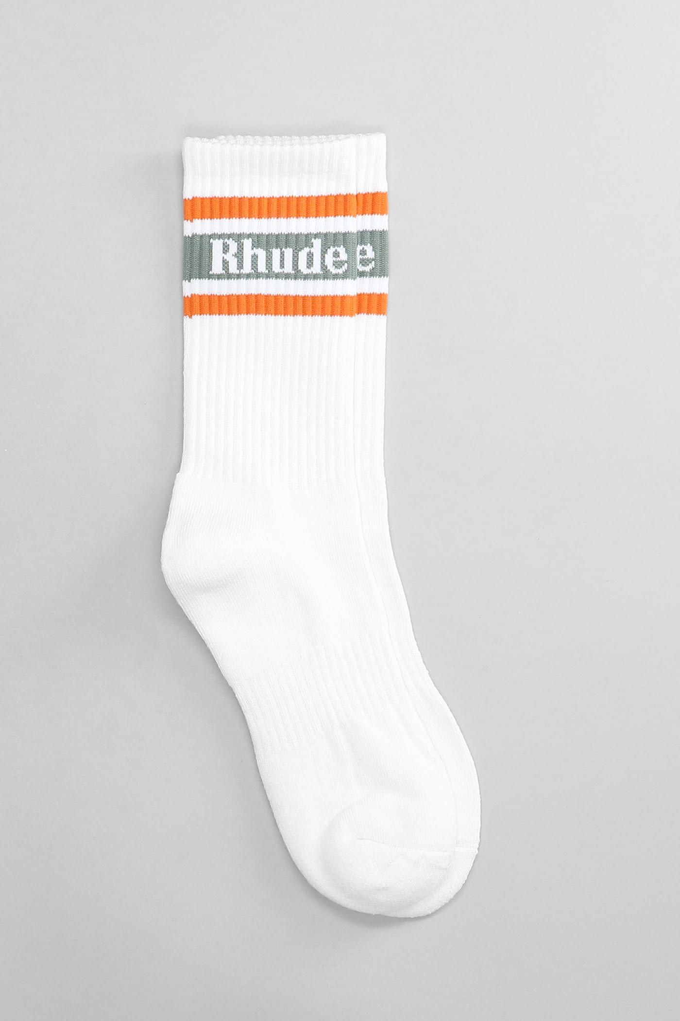 Rhude Socks In White Cotton