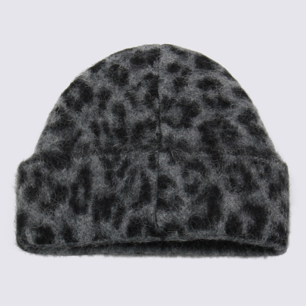 Anine Bing Leopard Wool Beanie In Gray