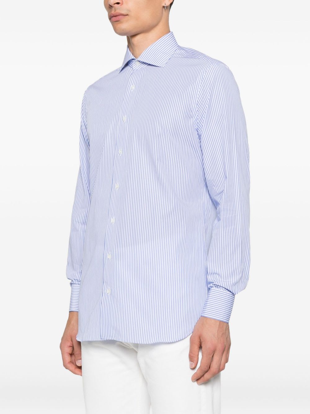 Lardini Light Blue Striped Pattern Shirt In Blue