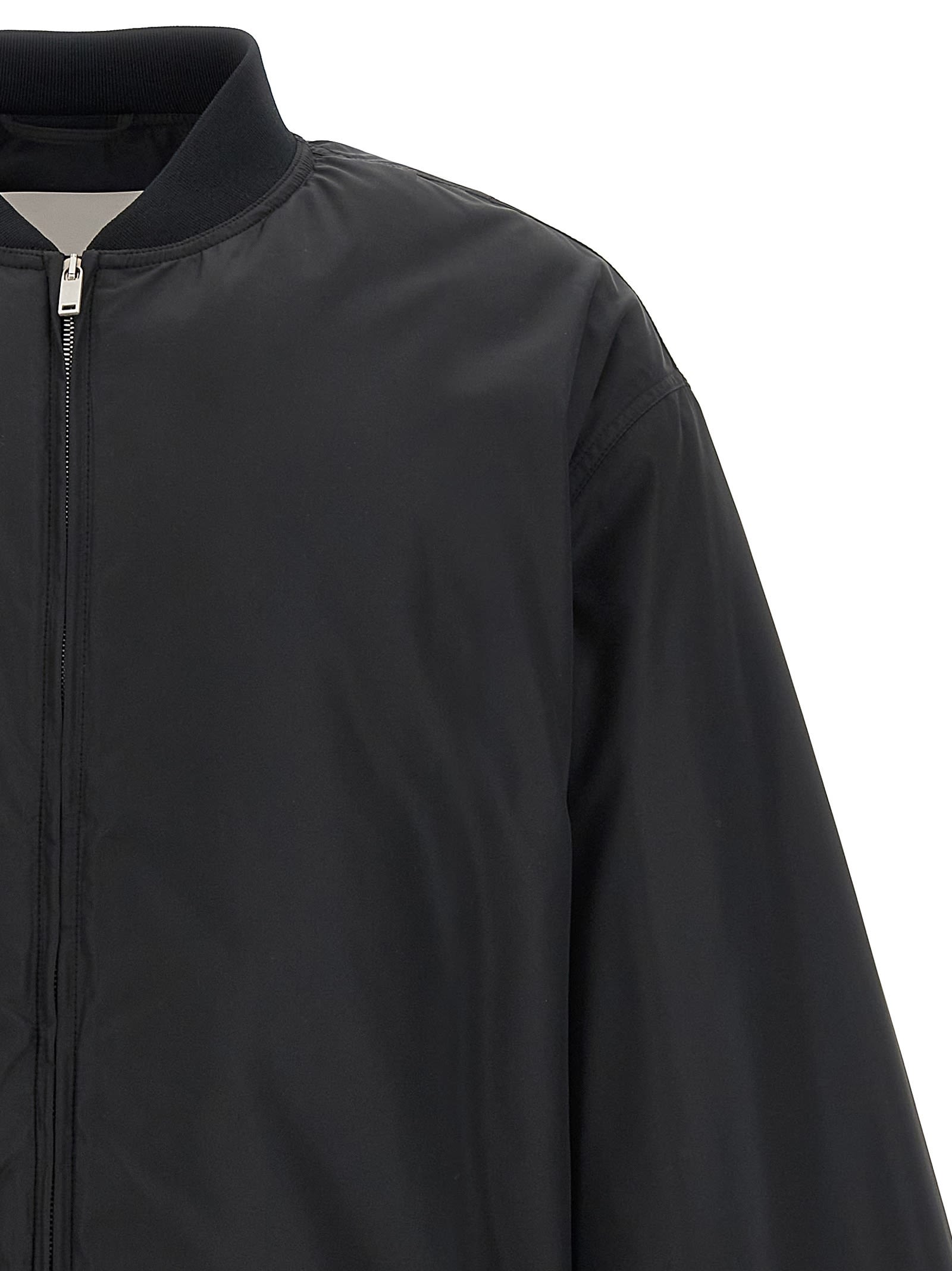 Jil Sander Balloon-sleeve Bomber Jacket In Black