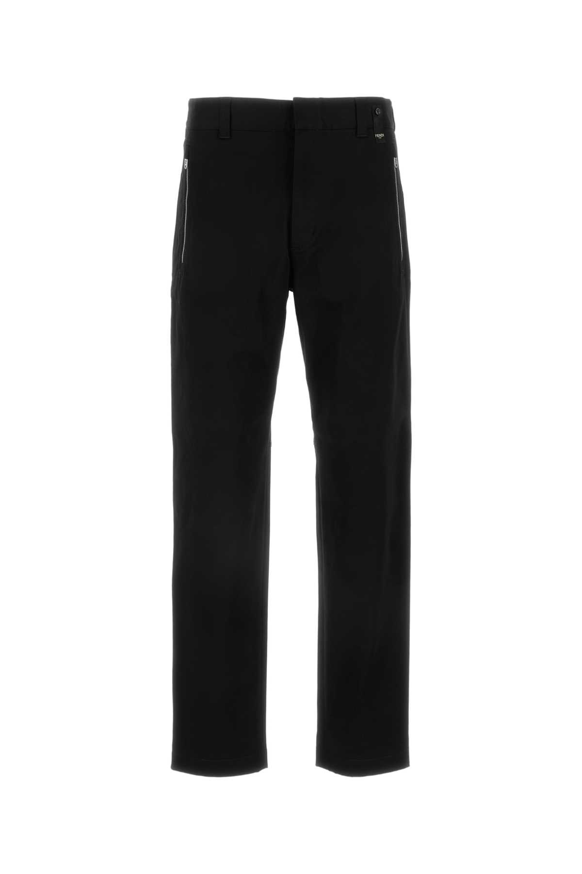 Shop Fendi Black Gabardine Cigarette Pant