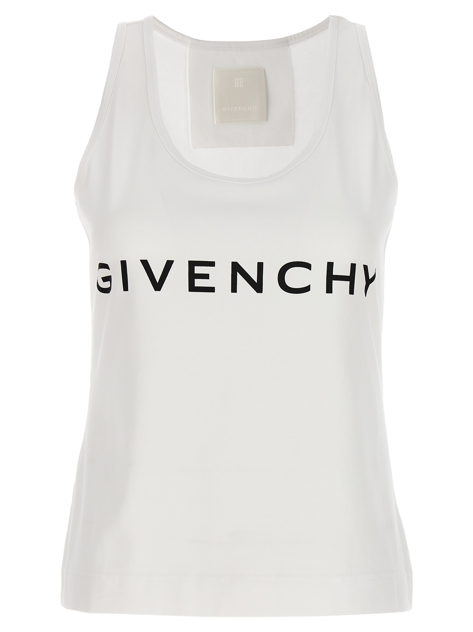 Shop Givenchy Logo Print Tank Top In White/black