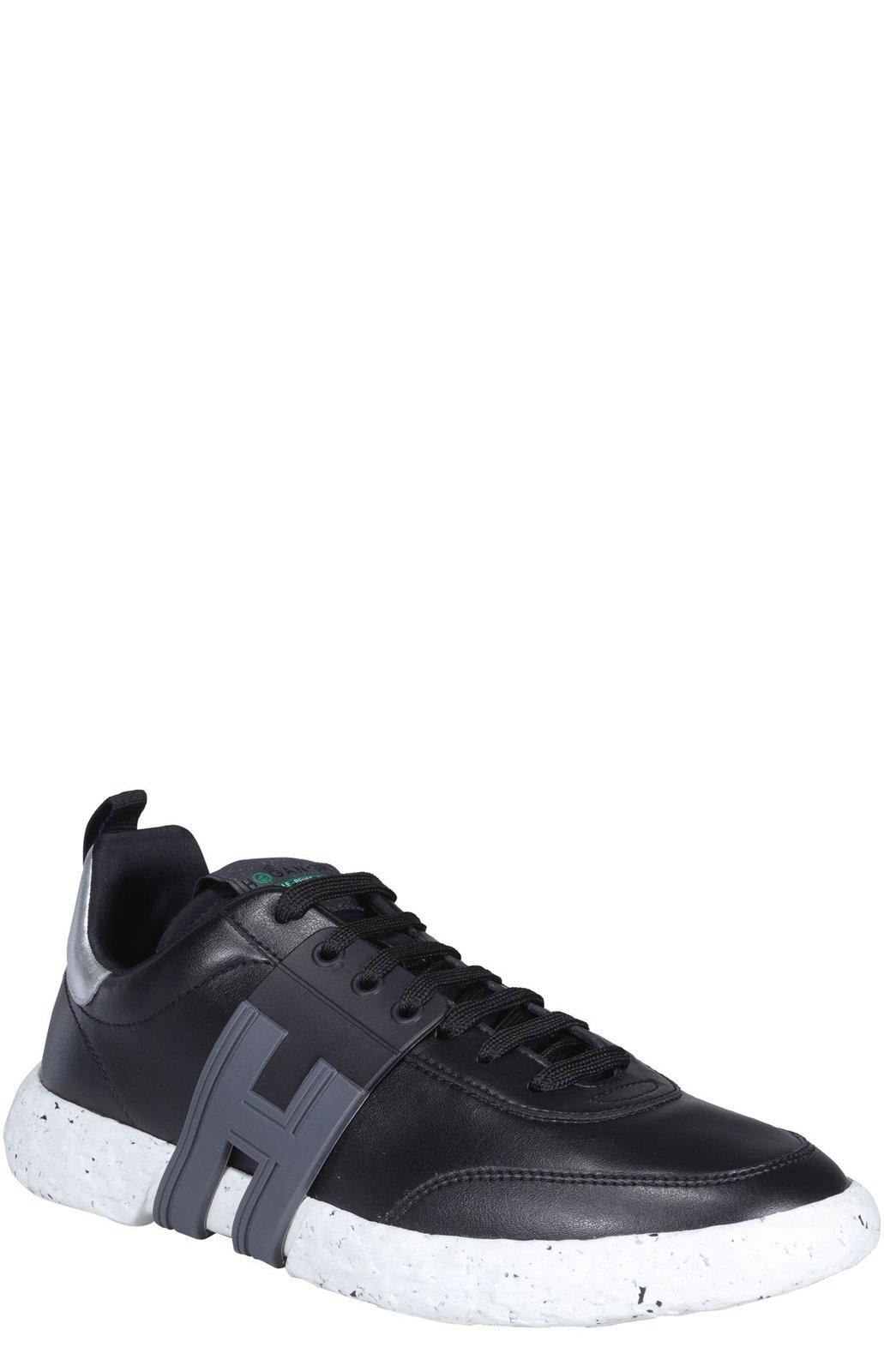 Shop Hogan H Logo Lace-up Sneakers In Black