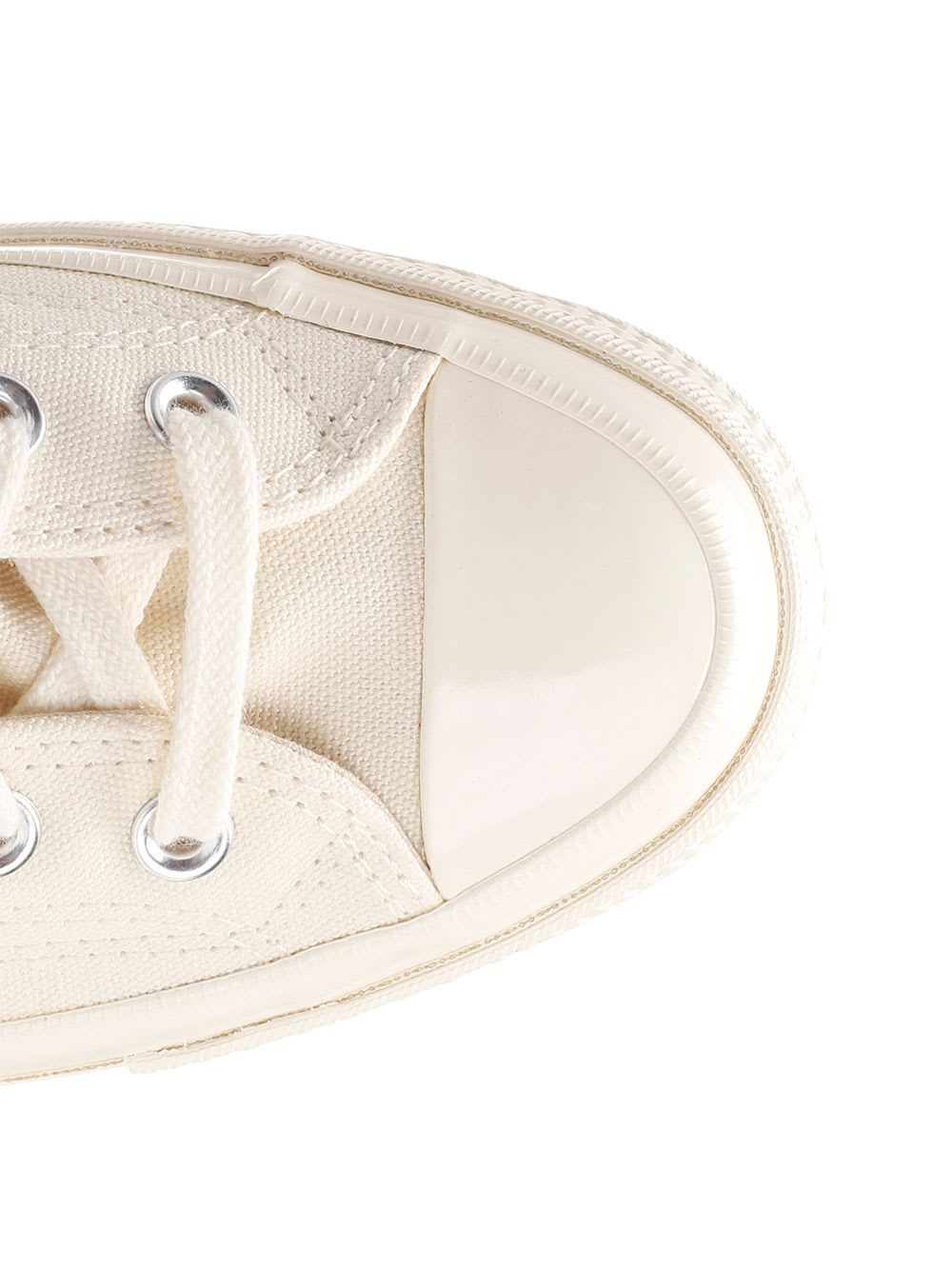 Comme Des Garçons Play X Converse Canvas Low-top Sneakers In White