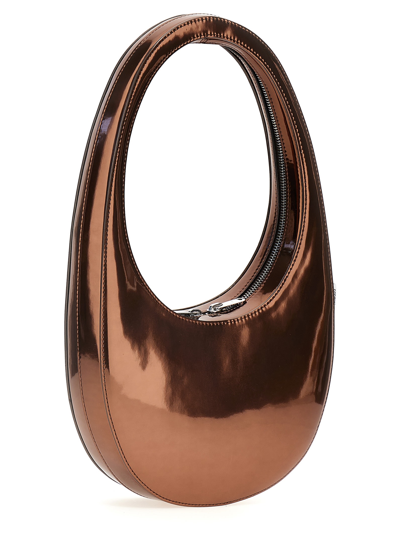 Shop Coperni Mirrored Swipe Bag Handbag In Brown