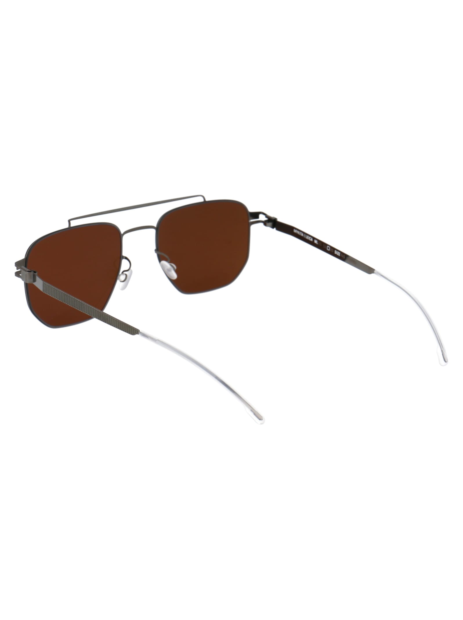 Shop Mykita Ml05 Sunglasses In 525 Shiny Graphite/safari Leica Brown Polarise