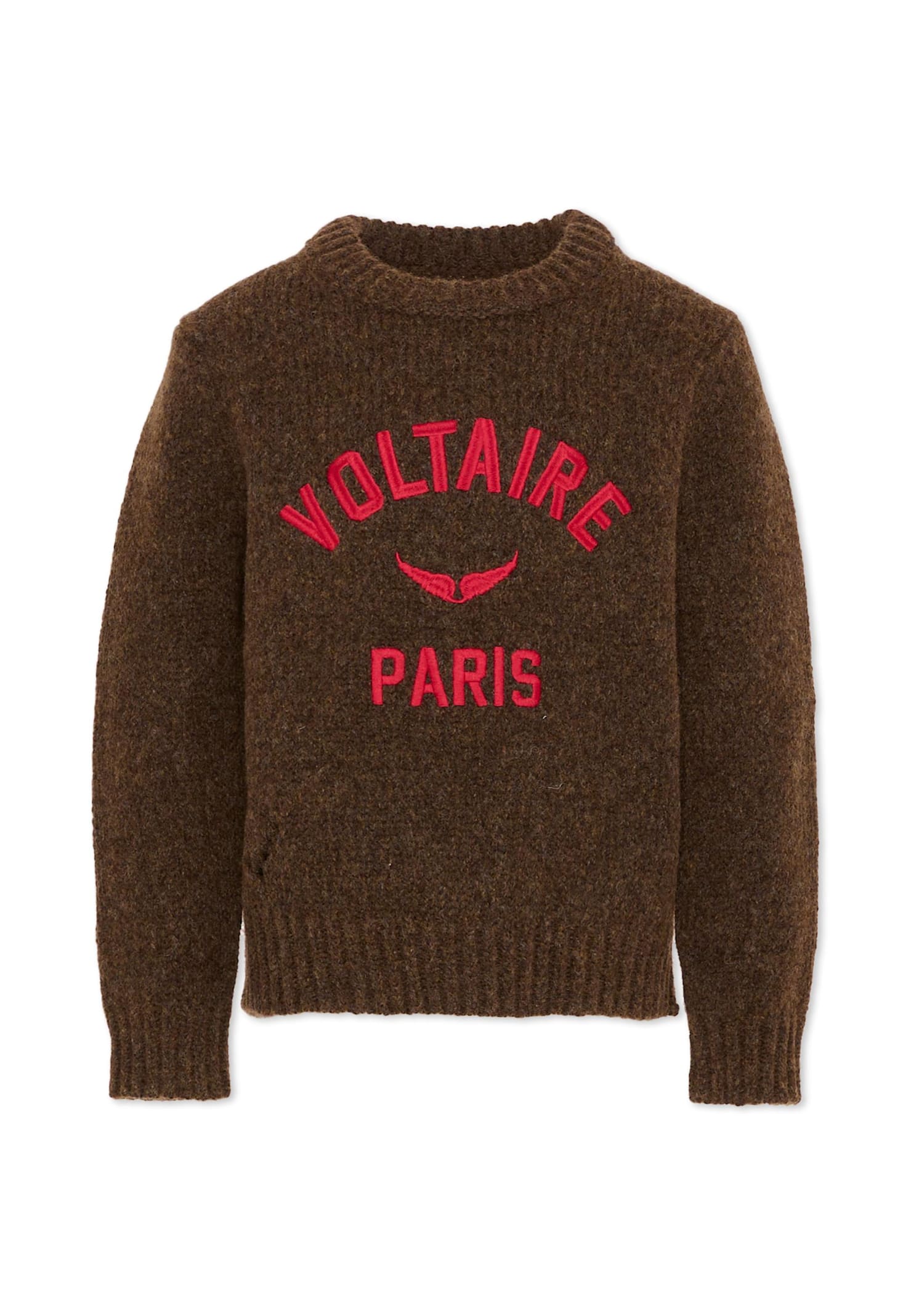 Zadig & Voltaire Brown Sweater For Boy With Logo In Brown