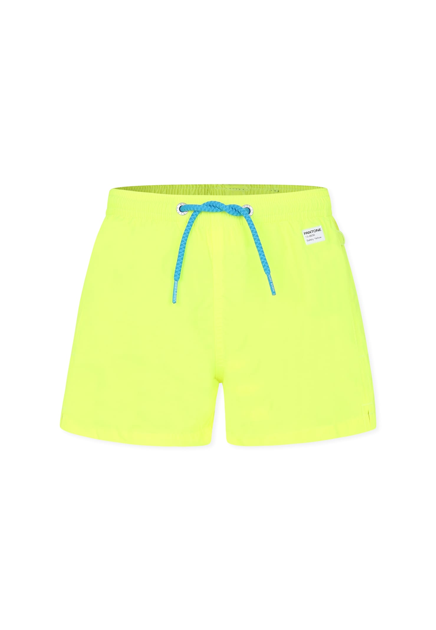 Mc2 Saint Barth Yellow Swim Short For Boy With Logo In Yellow